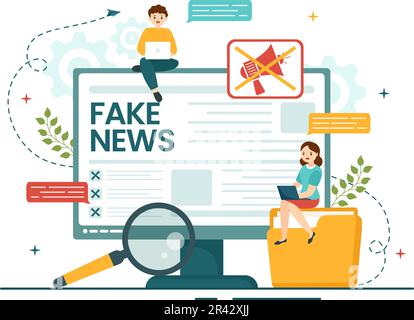 Faktenprüfung Vektordarstellung mit Mythen vs. Fakten News für eine gründliche Überprüfung oder den Vergleich von Beweisen in handgezeichneten Landing-Page-Vorlagen für flache Cartoons Stock Vektor