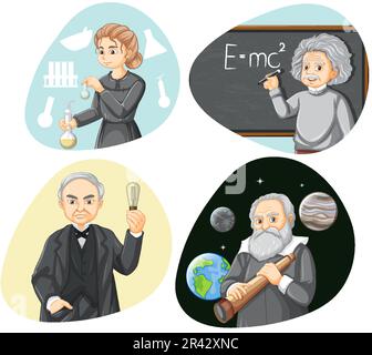 Illustration der berühmten Person in der Wissenschaft Stock Vektor