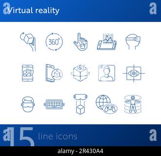 Virtual-Reality-Symbolsatz Stock Vektor