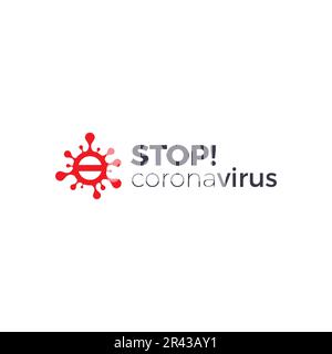 Stop Corona Virus Logo. corona-Virus-Symbol. Gesundheit Stock Vektor