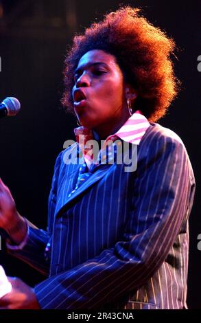 Mailand Italien 2002-05-22: Macy Gray Live-Konzert im Magazzini Generali Stockfoto
