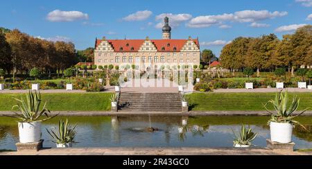 Barockgarten und Weikersheim-Palast, Weikersheim, Romantische Straße, Baden-Württemberg, Deutschland, Weikersheim, Main Tauber Kreis, Baden-Württemberg Stockfoto