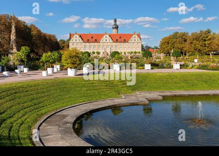 Barockgarten und Weikersheim-Palast, Weikersheim, Romantische Straße, Baden-Württemberg, Deutschland, Weikersheim, Main Tauber Kreis, Baden-Württemberg Stockfoto