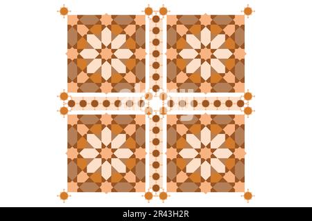 Arabische Mustervektoren. Islamisches Muster. Geometrische Mandala. Vintage-Fliesen mit antikem, nahtlosem Design. Stock Vektor