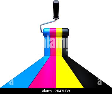 Hochauflösendes 3D-Rendering eines cmyk-Konzepts Stockfoto