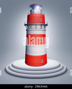 Hochauflösendes 3D-Rendering eines Leuchtturms Stockfoto
