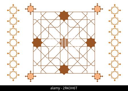 Arabische Mustervektoren. Islamisches Muster. Geometrische Mandala. Vintage-Fliesen mit antikem, nahtlosem Design. Stock Vektor