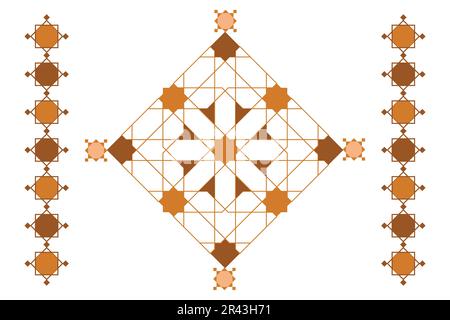 Arabische Mustervektoren. Islamisches Muster. Geometrische Mandala. Vintage-Fliesen mit antikem, nahtlosem Design. Stock Vektor