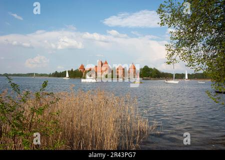 Schloss Trakai, Trakai, Litauen, Baltische Staaten, Europa, Begrabenes Schloss Stockfoto