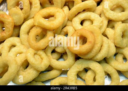 Gebratene Tintenfischringe, Calamari Fritti, Tintenfisch Stockfoto