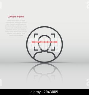 Gesicht Symbol im flachen Stil. Gesichtsbehandlung id Vector Illustration auf weißem Hintergrund isoliert. Identifizierung Algorithmus Geschäftskonzept. Stock Vektor