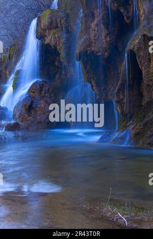 Cuervo, Naturpark, Naturdenkmal, Vega del Cororno, Quelle des Cuervo, Naturpark Serrania de Cuenca, Provinz Cuenca Stockfoto