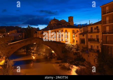 Brücke La Carcel, Fluss Ega, Puente de la carcel, Estella, Navarre, Weg von St. James, Navarre, Weg von St. James, Spanien Stockfoto