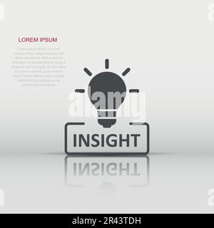 Insight Symbol im flachen Stil. Glühlampe Vector Illustration auf weißem Hintergrund isoliert. Idee Geschäftskonzept. Stock Vektor