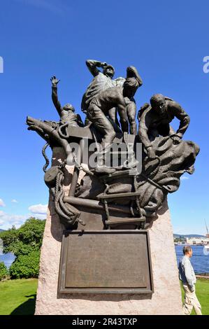 Kriegsdenkmal, Norsk Maritimt, Maritime Museum, Norwegisches Maritime Museum, Oslo, Norwegen Stockfoto