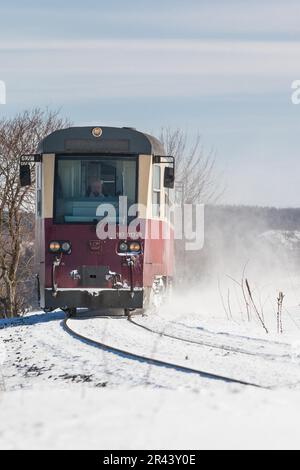 Harzer Schmalspurbahnen Selketalbahn im Winter Stockfoto