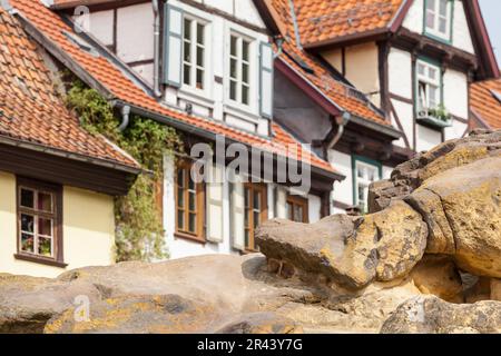 Zum Weltkulturerbe gehörende Stadt Quedlinburg Quedlinburg Bimmelbahn Stockfoto