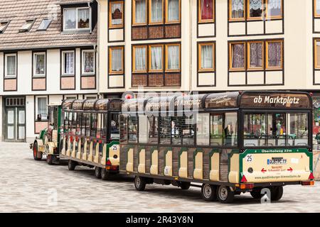 Zum Weltkulturerbe gehörende Stadt Quedlinburg Quedlinburg Bimmelbahn Stockfoto