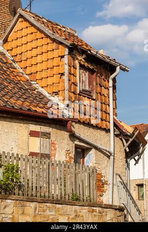 Fachwerkhäuser am Münzberg in Quedlinburg Stockfoto