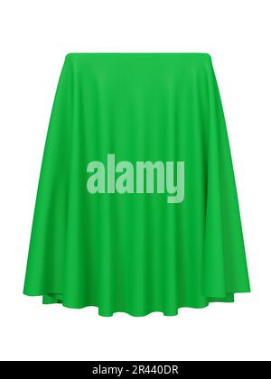 Grüner Stoff, der einen Würfel oder eine rechteckige Form bedeckt Stock Vektor