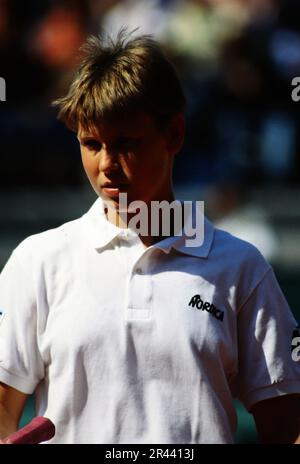 Anke Huber, deutsche Tennisspielerin, auf dem Tennisplatz. Stockfoto