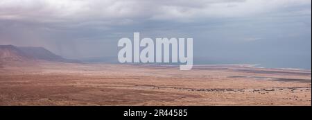 Panoramablick auf das Tote Meer und die Judäische Wüste, Southern District, I Stockfoto