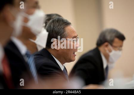 Chinese Premier Li Qiang Attends A Meeting With France's President ...