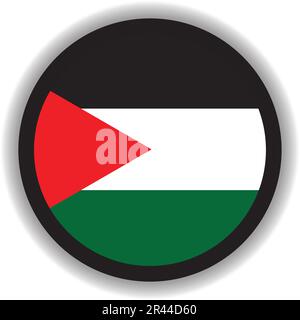Palästina-Flagge in runder Form Stock Vektor