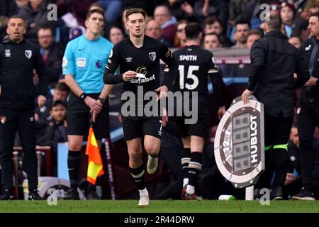 Aktenfoto von 18-03-2023 von Bournemouth's David Brooks als Ersatz. Ein herzerwärmender Moment geschah, als Bournemouth David Brooks am 18. März in der 3-0. Niederlage in Aston Villa vorstellte. Ausgabedatum: Freitag, 26. Mai 2023. Stockfoto