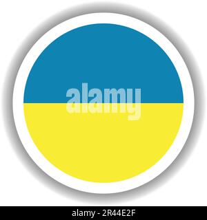 Ukrainische Flagge in runder Form Stock Vektor