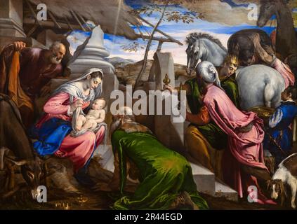 Die Anbetung der Könige, Jacopo da Ponte, Jacopo Bassano,, ca. 1568, Stockfoto