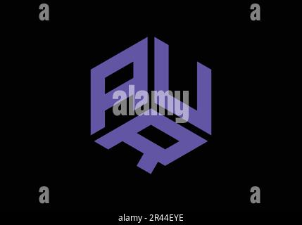 AUR ursprüngliches Monogramm Letter Aur Logo Design Vector Template a U r Cube Polygon Letter Logo Design Stock Vektor