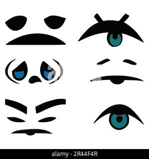 Augen und Gesichtsausdrücke Stock Vektor