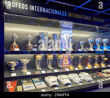 Auf der Museumsausstellung in der Arena Santiago Bernabeu, Madrid Stockfoto