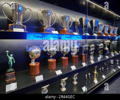 Auf der Museumsausstellung in der Arena Santiago Bernabeu, Madrid Stockfoto