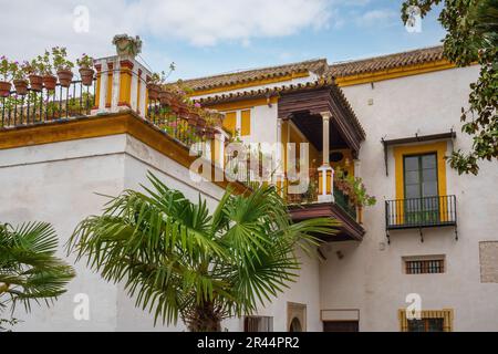 Kleiner Garten (Jardin Chico) im Inneren des Casa de Pilatos (Pilates Haus) Palastes - Sevilla, Andalusien, Spanien Stockfoto