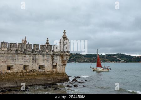 Turm von St. Vincent, Torre de Belem in Lissabon, Portugal Stockfoto