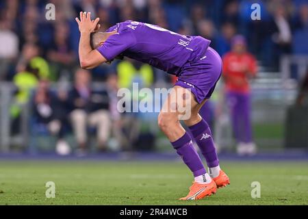 Olimpico Stadium, Rom, Italien, 24. Mai 2023, Arthur Cabral (ACF Fiorentina) reagiert im Final – ACF Fiorentina vs. Inter – FC Internazionale – Ital Stockfoto