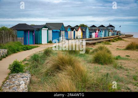 Strandhütten, Gibraltar Point, Chapel St. Leonards, Skegness, Lincolnshire, Großbritannien Stockfoto