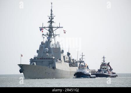 Gdynia, Polen. 26. Mai 2023 Spanische Fregatte der Alvaro de Bazan-Klasse ESPS Alvaro De Bazan F101, Teil der ständigen NATO Maritime Group One SNMG1, kam im Hafen von Gdynia an © Wojciech Strozyk / Alamy Live News Stockfoto