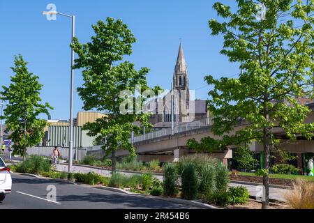 New Trees and Public Realm auf Middle Hill und Sussex Street in Nottingham City, Nottinghamshire England Großbritannien Stockfoto