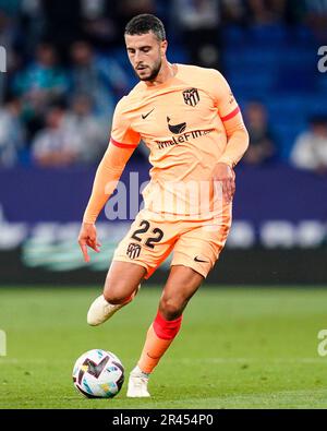 Barcelona, Spanien. 24. Mai 2023. Mario Hermoso von Atletico de Madrid während des Spiels La Liga zwischen RCD Espanyol und Atletico de Madrid spielte am 24. Mai im RCDE-Stadion in Barcelona, Spanien. (Foto: Sergio Ruiz/PRESSIN) Kredit: PRESSINPHOTO SPORTS AGENCY/Alamy Live News Stockfoto