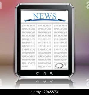 Online-News-Konzept mit Tablet-PC Stock Vektor