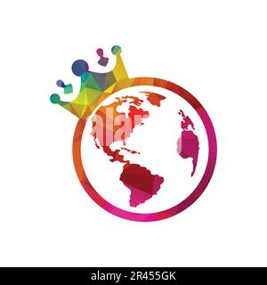 Globe King Vektor-Logo-Design. Globe King Vektor-Logo-Design. Stock Vektor