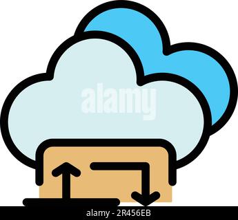 Cloud-Symbol für Suchdaten filtern. Gliederungsfilter Suchdaten-Cloud-Vektorsymbol für Webdesign isoliert auf weißer Hintergrundfarbe Stock Vektor