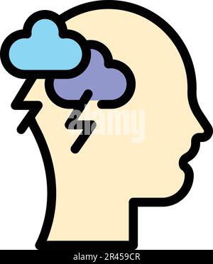 Symbol für Brainstorming. Umriss-Brainstorming-Vektorsymbol für Webdesign isoliert auf weißem Hintergrund Stock Vektor
