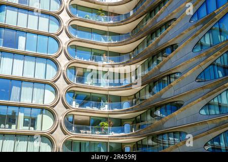 Architektur aus der Highline, dem Public Elevated New York City Park, Chelsea, Meatpacking District, Manhatten, New York City, NY, United Stat Stockfoto