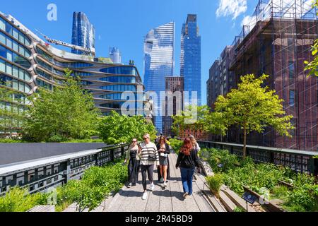 Die Highline, Public Elevated New York City Park, Chelsea, Meatpacking District, Manhatten, New York City, NY, Vereinigte Staaten von Amerika Stockfoto