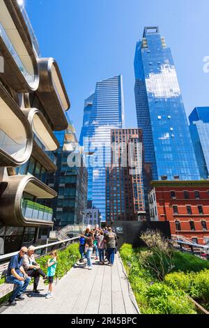 Die Highline, Public Elevated New York City Park, Chelsea, Meatpacking District, Manhatten, New York City, NY, Vereinigte Staaten von Amerika Stockfoto