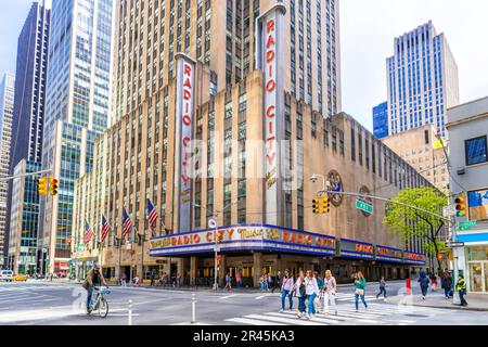 Radio City, manhatten New York City, NY, Vereinigte Staaten von Amerika Stockfoto